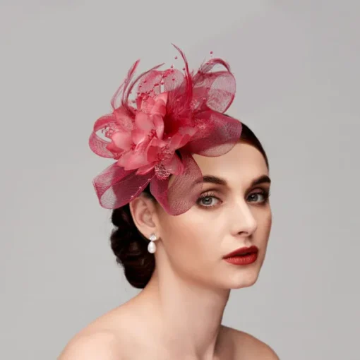 Elegant Feather Net Fascinators Hats with Feathers Fur Floral 1PC Special Occasion Kentucky Horse Race Ladies Day Headpiece dress to impress Race Day Dress
