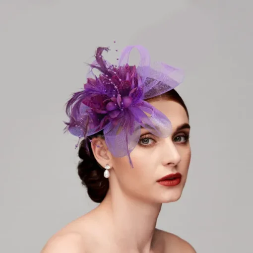 Elegant Feather Net Fascinators Hats with Feathers Fur Floral 1PC Special Occasion Kentucky Horse Race Ladies Day Headpiece dress to impress Race Day Dress