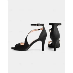 Elegant Nude Satin Peep-Toe Wedding Heels for Women - Comfortable Stiletto with Ankle Strap, Perfect for Brides and Evening Events