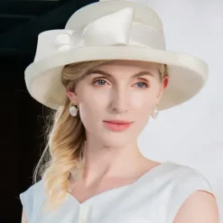 Elegant Princess Polyester Hats with Bow(s) / Flower / Pure Color 1PC Party / Evening / Tea Party / Melbourne Cup Headpiece