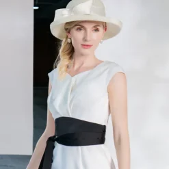 Elegant Princess Polyester Hats with Bow(s) / Flower / Pure Color 1PC Party / Evening / Tea Party / Melbourne Cup Headpiece