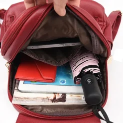 Elegant PU Leather Backpack for School and Travel - Stylish and Durable with Multiple Color Options, Perfect for Students, Back to School