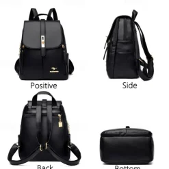 Elegant PU Leather Backpack for School and Travel - Stylish and Durable with Multiple Color Options, Perfect for Students, Back to School