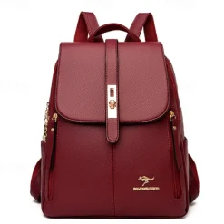 Elegant PU Leather Backpack for School and Travel - Stylish and Durable with Multiple Color Options, Perfect for Students, Back to School