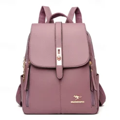 Elegant PU Leather Backpack for School and Travel - Stylish and Durable with Multiple Color Options, Perfect for Students, Back to School