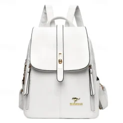 Elegant PU Leather Backpack for School and Travel - Stylish and Durable with Multiple Color Options, Perfect for Students, Back to School