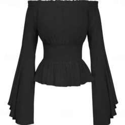 Elegant Punk & Gothic Medieval Blouse / Shirt Party Costume Normal Flare Cuff Sleeve Maid Costume Viking Country Girl Off Shoulder Classic Mermaid / Trumpet Collarless Fancy Dress Women's Celtic