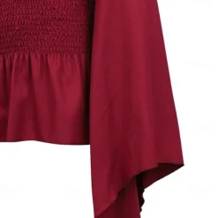 Elegant Punk & Gothic Medieval Blouse / Shirt Party Costume Normal Flare Cuff Sleeve Maid Costume Viking Country Girl Off Shoulder Classic Mermaid / Trumpet Collarless Fancy Dress Women's Celtic