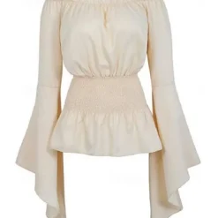 Elegant Punk & Gothic Medieval Blouse / Shirt Party Costume Normal Flare Cuff Sleeve Maid Costume Viking Country Girl Off Shoulder Classic Mermaid / Trumpet Collarless Fancy Dress Women's Celtic