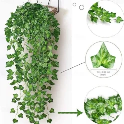 Elegant Wedding Party Reception 2M Solar LED String Lights with Ivy Leaves - Warm White, 8 Modes IP65 Waterproof Outdoor Hanging Lights for Yard, Fence, Wall, Home Decor