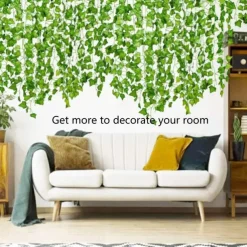 Elegant Wedding Party Reception 2M Solar LED String Lights with Ivy Leaves - Warm White, 8 Modes IP65 Waterproof Outdoor Hanging Lights for Yard, Fence, Wall, Home Decor