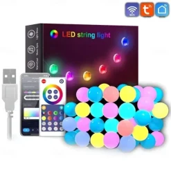 Elegant Wedding Party Reception Dimmable RGBIC LED String Lights with App Control Waterproof for Outdoor Use Perfect for Festival Decor 5/10/15/20M