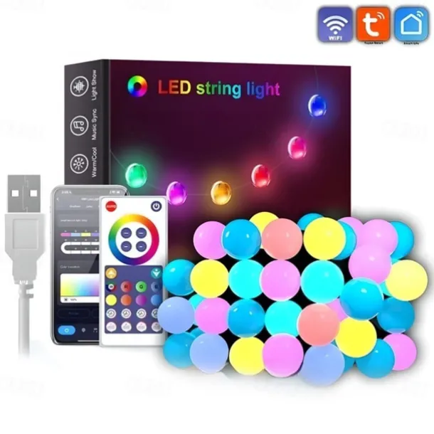 Elegant Wedding Party Reception Dimmable RGBIC LED String Lights with App Control Waterproof for Outdoor Use Perfect for Festival Decor 5/10/15/20M