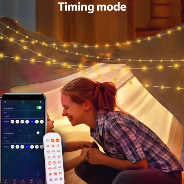 Elegant Wedding Party Reception Dimmable RGBIC LED String Lights with App Control Waterproof for Outdoor Use Perfect for Festival Decor 5/10/15/20M