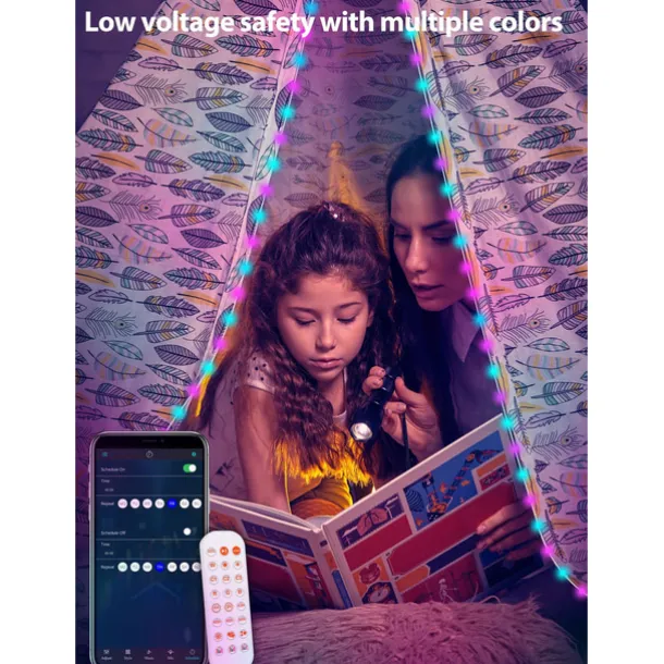 Elegant Wedding Party Reception Dimmable RGBIC LED String Lights with App Control Waterproof for Outdoor Use Perfect for Festival Decor 5/10/15/20M