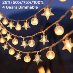 Elegant Wedding Party Reception Solar Outdoor Waterproof Camping Canopy Lights – 5M, 10M, 20M Dimmable Flashing String Lights, USB/Solar Powered for Tent, Patio Decor