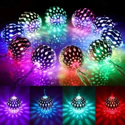 Elegant Wedding Party Reception Solar LED String Lights - Moroccan Ball Outdoor Garden Lights, Waterproof 10M-50LED, 7M-30LED, 5M-20LED Globe Lanterns for Home Decoration