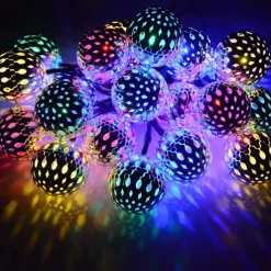Elegant Wedding Party Reception Solar LED String Lights - Moroccan Ball Outdoor Garden Lights, Waterproof 10M-50LED, 7M-30LED, 5M-20LED Globe Lanterns for Home Decoration