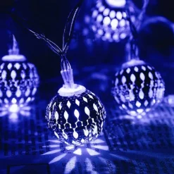 Elegant Wedding Party Reception Solar LED String Lights - Moroccan Ball Outdoor Garden Lights, Waterproof 10M-50LED, 7M-30LED, 5M-20LED Globe Lanterns for Home Decoration