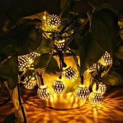 Elegant Wedding Party Reception Solar LED String Lights - Moroccan Ball Outdoor Garden Lights, Waterproof 10M-50LED, 7M-30LED, 5M-20LED Globe Lanterns for Home Decoration