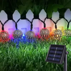 Elegant Wedding Party Reception Solar LED String Lights - Moroccan Ball Outdoor Garden Lights, Waterproof 10M-50LED, 7M-30LED, 5M-20LED Globe Lanterns for Home Decoration