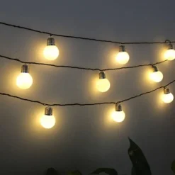 Elegant Wedding Party Reception 5M Outdoor Solar String Lights with G50 Bulbs – IP65 Waterproof LED for Wedding, Garden, Patio & Café