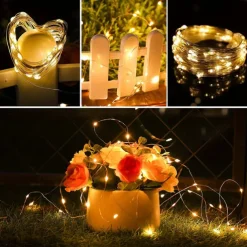 Elegant Wedding Party Reception 100LED Twinkle Star Copper Wire Fairy String Lights – 33ft USB Powered with Remote, 8 Modes for Home Garden Decor