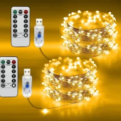 Elegant Wedding Party Reception 20M 200LED Copper Wire Fairy Lights – USB Plug 8 Modes Remote Control Waterproof for Home Garden Patio Decor