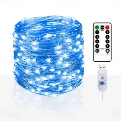Elegant Wedding Party Reception 20M 200LED Copper Wire Fairy Lights – USB Plug 8 Modes Remote Control Waterproof for Home Garden Patio Decor