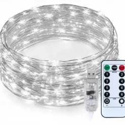 Elegant Wedding Party Reception 10M 100LED Copper Wire USB Plug-in Fairy String Lights with Remote - 8 Modes Waterproof for Birthday, Room, Valentine's Day