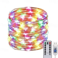 Elegant Wedding Party Reception 10M 100LED Copper Wire USB Plug-in Fairy String Lights with Remote - 8 Modes Waterproof for Birthday, Room, Valentine's Day