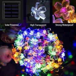 Elegant Wedding Party Reception LED Solar Outdoor String Lights - 7M-50LEDs to 12M-100LEDs, Waterproof 8 Modes for Garden, Christmas Tree, Patio, Home Decor