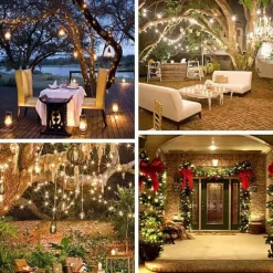 Elegant Wedding Party Reception 20M 200LED Solar String Lights - Waterproof, 8 Modes, Outdoor Fairy Lights for Garden Holiday Decor