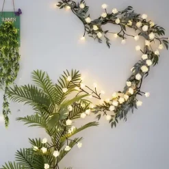 Elegant Wedding Party Reception 6M Artificial Plants LED String Light - Creeper Green Leaf Ivy Vine for Valentine's Day, Home Decor, DIY Hanging Garden Yard Lighting 1 Set