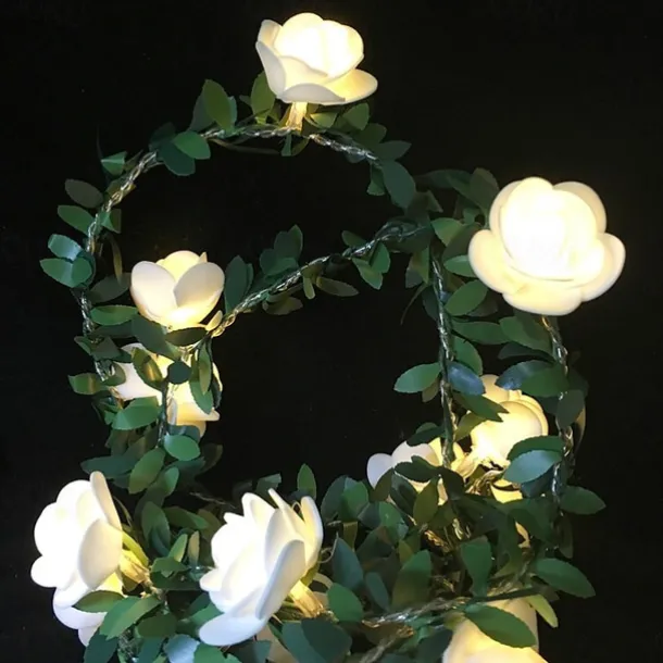 Elegant Wedding Party Reception 6M Artificial Plants LED String Light - Creeper Green Leaf Ivy Vine for Valentine's Day, Home Decor, DIY Hanging Garden Yard Lighting 1 Set