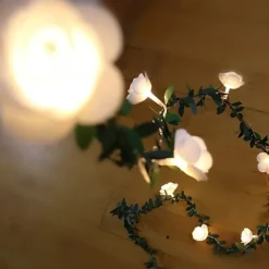 Elegant Wedding Party Reception 6M Artificial Plants LED String Light - Creeper Green Leaf Ivy Vine for Valentine's Day, Home Decor, DIY Hanging Garden Yard Lighting 1 Set