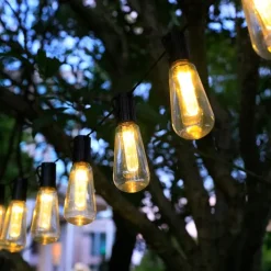 Elegant Wedding Party Reception 5M 20LED Solar Globe String Lights with Remote, Retro G50 Bulbs, IP65 Waterproof for Outdoor Garden Party, Holiday Home Decoration