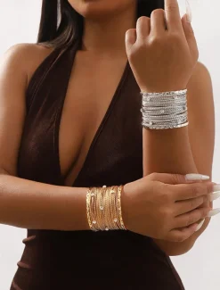 Elegant Woven Cuff Bracelet with Rhinestone Accents – Fashion Statement Jewelry for Women
