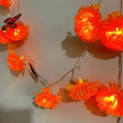 Elegant Wedding Reception Party 10LED Marigold Garland String Lights Battery Operated 1.5M/3M for Day of the Dead Home Decor