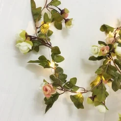 Elegant Wedding Reception Party 2.2M LED Fairy String Lights - 20 Rose Flower Decor String Lights for Christmas, Weddings, Valentine's & Parties AA Battery Powered