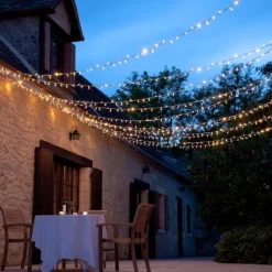 Elegant Wedding Reception Party USB LED Canopy String Lights, 3M/5M/10M Full Sky Star Fairy Lights with Remote Control 8 Modes for Christmas Garden & Wedding Decor