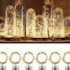 Elegant Wedding Reception Party 10pcs Waterproof LED Candles String Lights 1m 2m Copper Wire String Garland Submersible Vase Bottle Fairy Lamp for Christmas Wedding