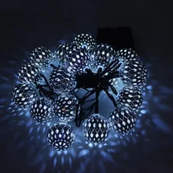 Elegant Wedding Reception Party Solar Moroccan String Lights LED Globe Fairy Lights Outdoor Waterproof 8 Lighting Modes IP65 Waterproof Ball Light Christmas Wedding Party Garden Holiday Decoration