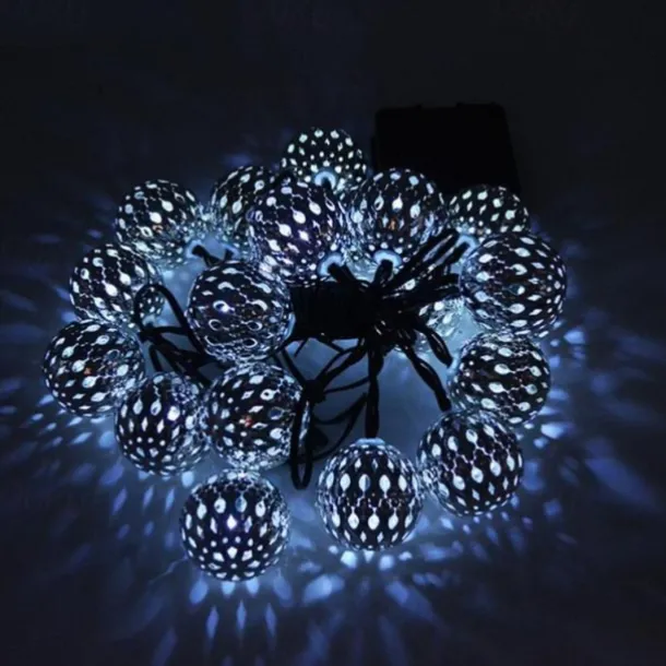 Elegant Wedding Reception Party Solar Moroccan String Lights LED Globe Fairy Lights Outdoor Waterproof 8 Lighting Modes IP65 Waterproof Ball Light Christmas Wedding Party Garden Holiday Decoration