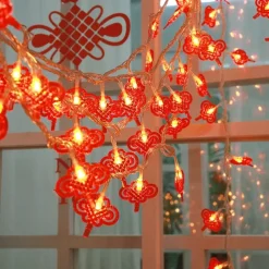 Elegant Wedding Reception Party 3M/6M LED String Light New Year's Decoration Wedding Birthday Party Supplies Chinese Knot Lantern Spring Festival Christmas Lamp