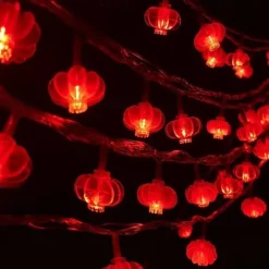 Elegant Wedding Reception Party 3M/6M LED String Light New Year's Decoration Wedding Birthday Party Supplies Chinese Knot Lantern Spring Festival Christmas Lamp