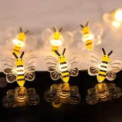 Elegant Wedding Reception Party Honey Bee Fairy String Lights Battery Operated Bee String Light Decorative Lights for Wedding Summer Party Indoor Outdoor Decoration