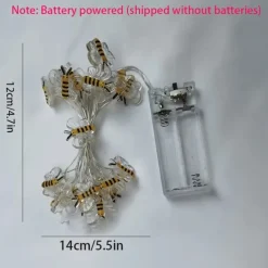 Elegant Wedding Reception Party Honey Bee Fairy String Lights Battery Operated Bee String Light Decorative Lights for Wedding Summer Party Indoor Outdoor Decoration