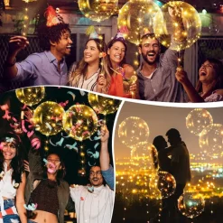 Elegant Wedding Reception Party LED Balloon Luminous Party Wedding Supplies Decoration Transparent Bubble Decoration Birthday Party Wedding LED Balloons String Lights Christmas Gift