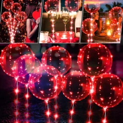 Elegant Wedding Reception Party LED Balloon Luminous Party Wedding Supplies Decoration Transparent Bubble Decoration Birthday Party Wedding LED Balloons String Lights Christmas Gift